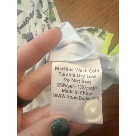 Grunk Dolfer Men's Polo Shirt with Cocktail Drink Print - Picture 4 of 7